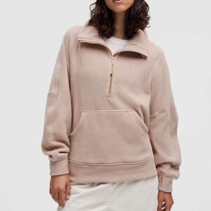 Lululemon Scuba Tumbled Fleece Funnel-Neck Half-Zip • Sz M / L • Adaptive Pink
